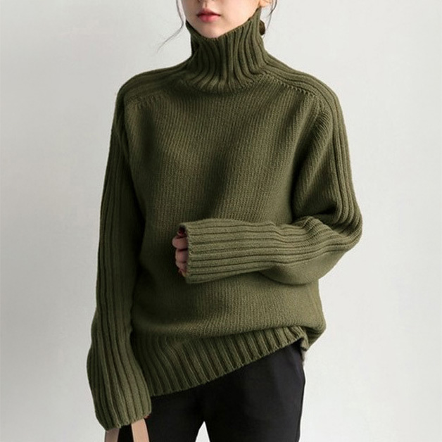 クーポン利用で10%OFF】タートルネック リブニット レディース