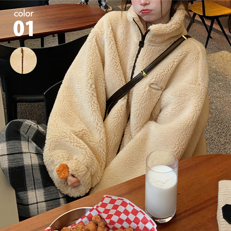 クーポン利用で30%OFF】ボアブルゾン 起毛 レディース ジップアップ