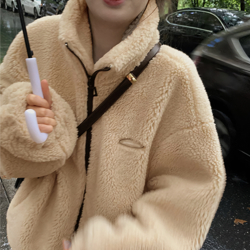 ボアブルゾン 起毛 レディース ジップアップ M L XL XXL ボア ブルゾン