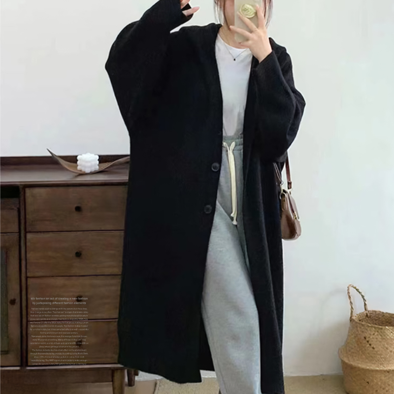 ロングカーディガン レディース ニット ロング丈 ゆったり コーディ
