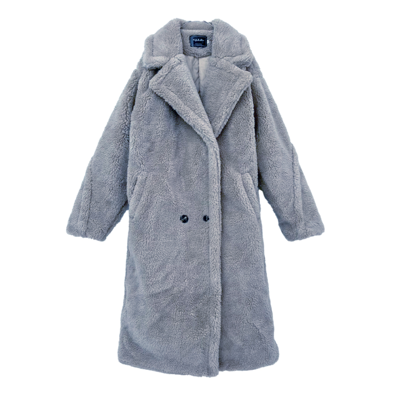 ロングボアコート レディース もこもこ 冬 アウター 無地 5色展開 防寒