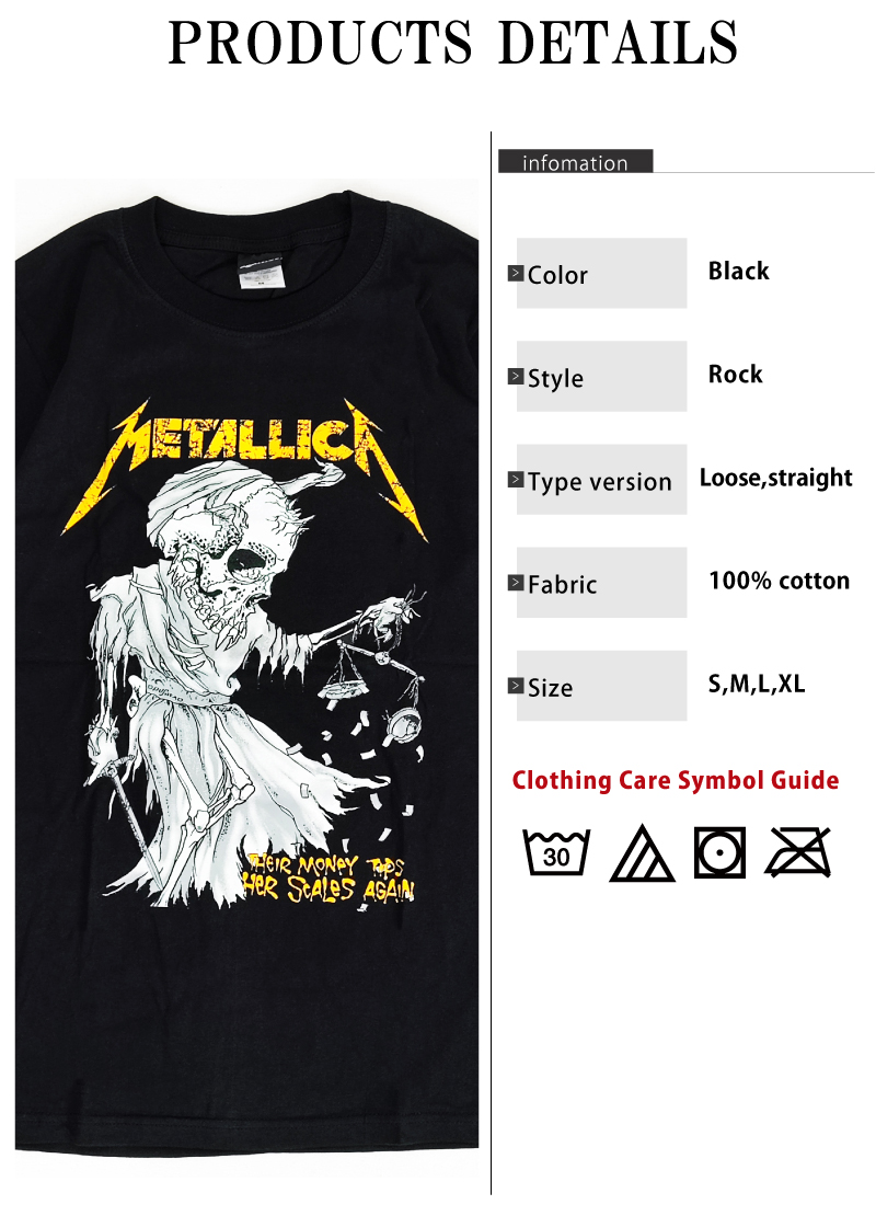 メタリカ Metallica Tシャツ 半袖 ロックTシャツ メンズ ブラック