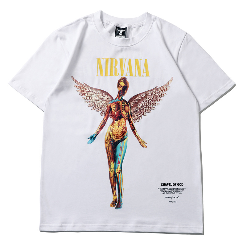 ニルヴァーナ Nirvana ニルバーナ ロックTシャツ プリント ストリート ラウンドネック メンズ バンドTシャツ ロックファッション かっこいい |  | 01