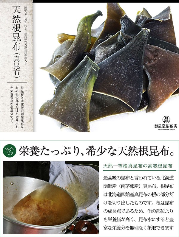 天然 根昆布 (真昆布1等検) 100g / 北海道産 国産 南茅部 白口浜