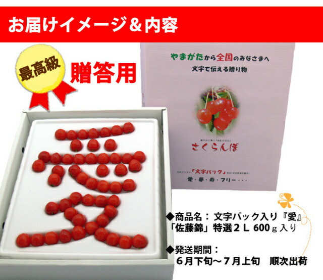 さくらんぼ 佐藤錦 送料無料 サクランボ 山形 愛 秀AL 600g 手詰め 贈答用 訳あり ギフト 父の日 佐藤N 山形産 農家直送  :satou-ai-4500-u:花ギフト山形産果物野菜花樹有 - 通販 - Yahoo!ショッピング