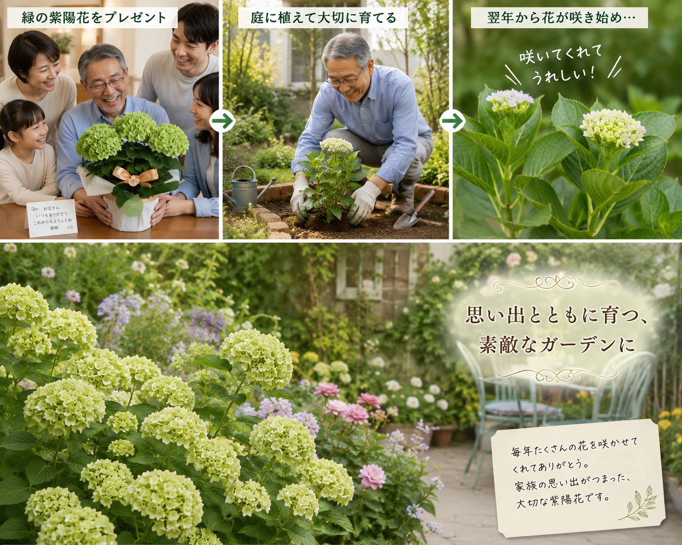 緑の紫陽花 グリーンアジサイ 注意事項