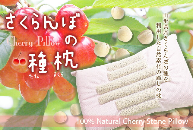 ふんわり アイス枕カバー 15×25 / ラメ さくらんぼ 枕 さくらんぼ 種枕 ピロー 山形県産 結婚式 引出物 プレゼント誕生日