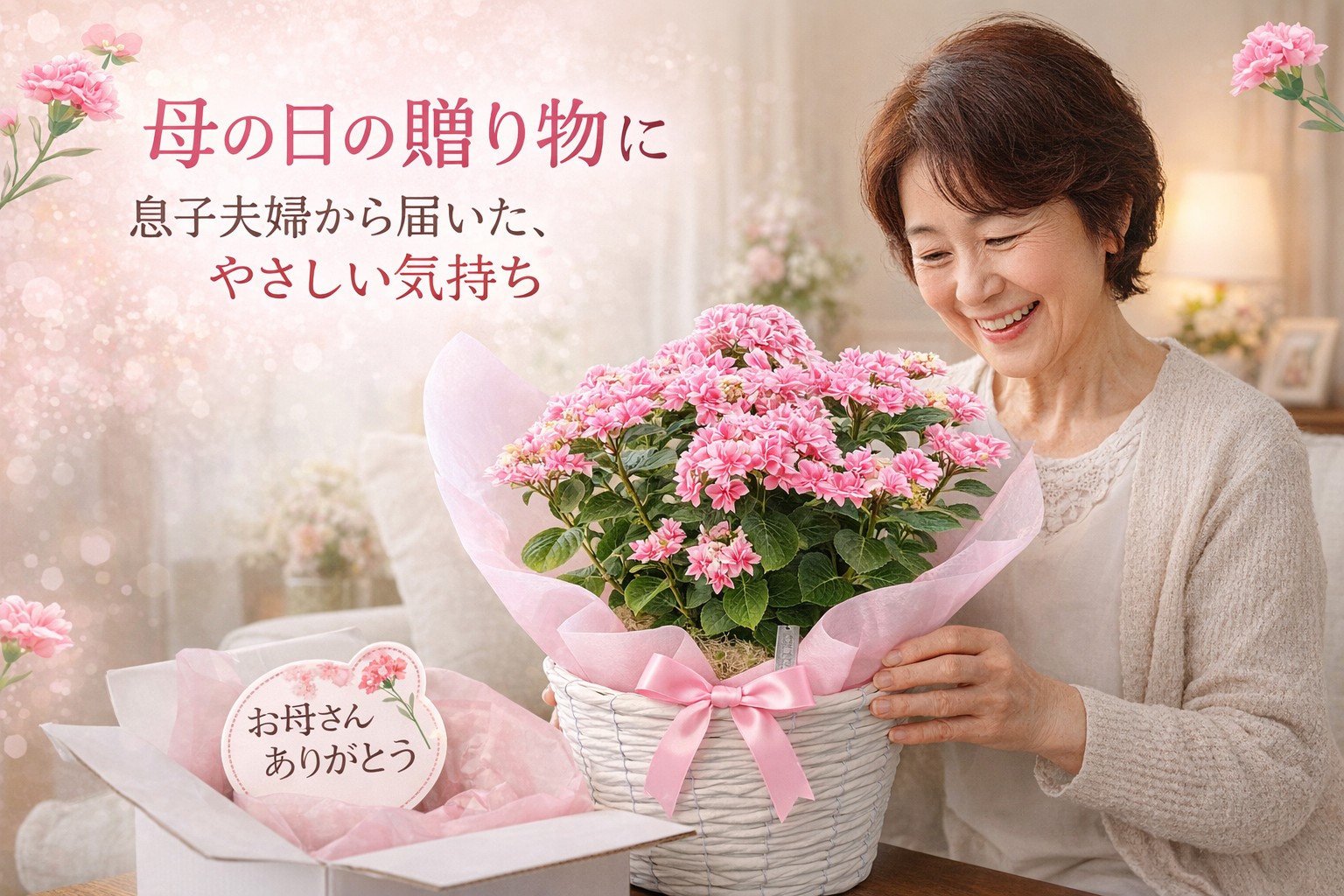 母の日 2026 ギフト あじさい 紫陽花 月虹 ゲッコウ ブルー ピンク 5号