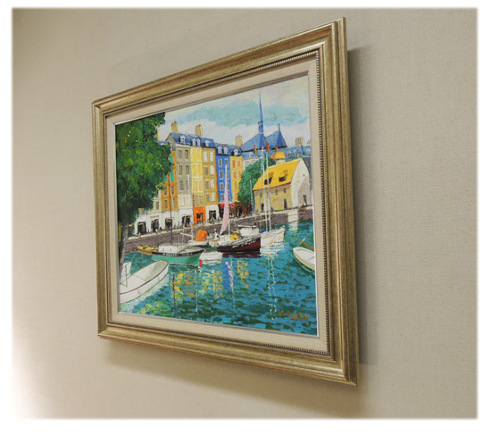 絵画 油絵 オンフルール（斉藤要） 【肉筆】【油絵】【外国の風景】の