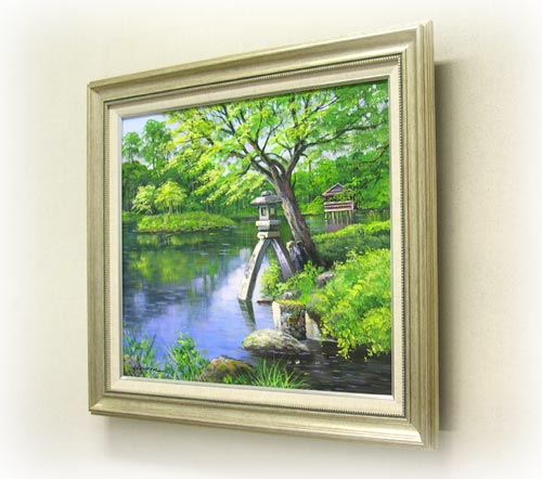 絵画 油絵 兼六園 （小池三郎） 【肉筆】【油絵】【日本の風景】【10号