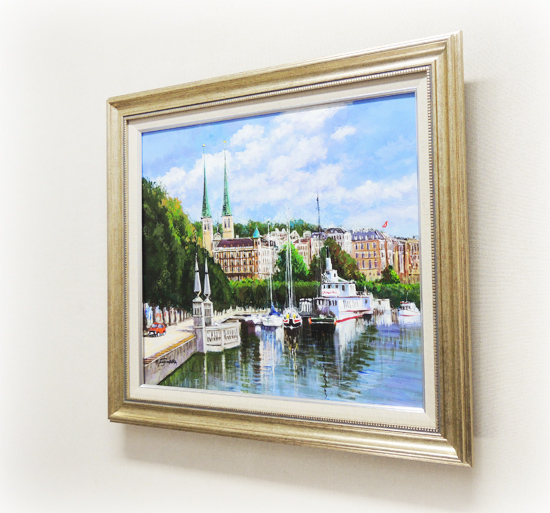 絵画 油絵 ルツェルン（スイス） （藤原英信） 【肉筆】【油絵】【外国