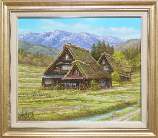 絵画 油絵 白川郷 （関健造） 【肉筆】【油絵】【日本の風景】【10号