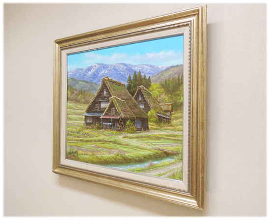 絵画 油絵 白川郷 （関健造） 【肉筆】【油絵】【日本の風景】【10号