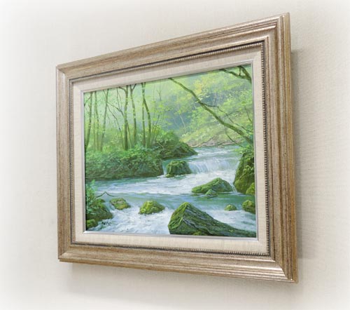 絵画 油絵 奥入瀬渓流 (関健造) 【海・山】【肉筆】【油絵】【日本の