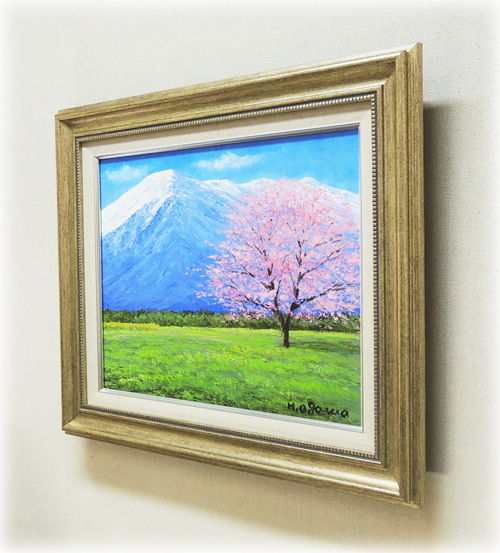 絵画 油絵 岩手山の桜 (小川久雄) 【海・山】【肉筆】【油絵】【日本の