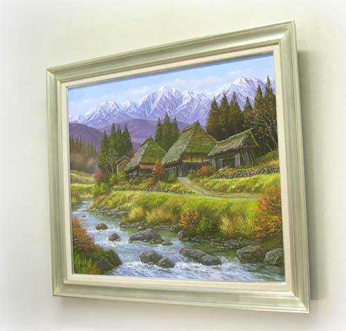 絵画 油絵 山村清流 F30号 （関健造） 【海・山】【肉筆】【油絵