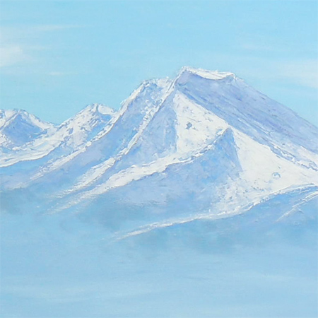 絵画 油絵 常念岳 山麓 F20号 （川合修二） 【海・山】【肉筆】【油絵