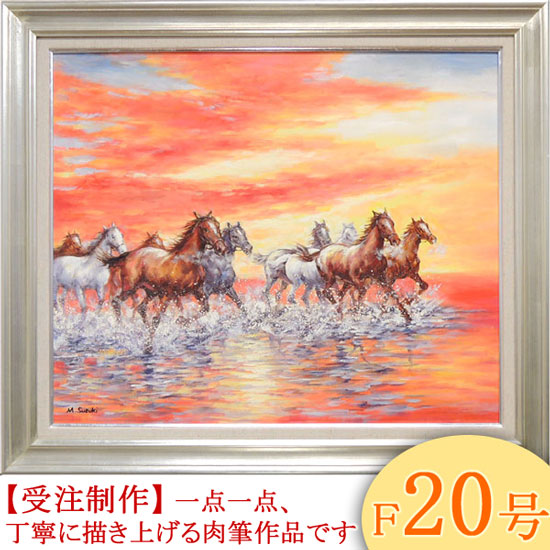 油彩　油絵　直筆(肉筆) 美しい作品 楽天市場】肉筆油彩画 最上川 小林 幸三 F6号 美術品 絵画 : 光