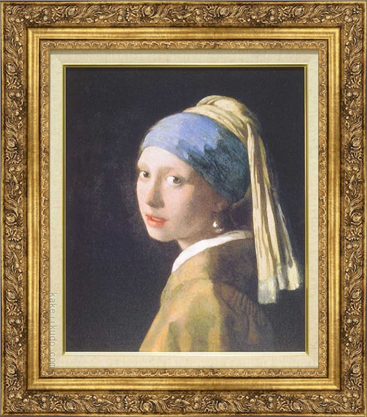 油絵 フェルメール 真珠の耳飾りの少女   8号 F8 油絵 フェルメール 真珠の耳飾りの少女 8号 F8 油絵 模写 フェルメール