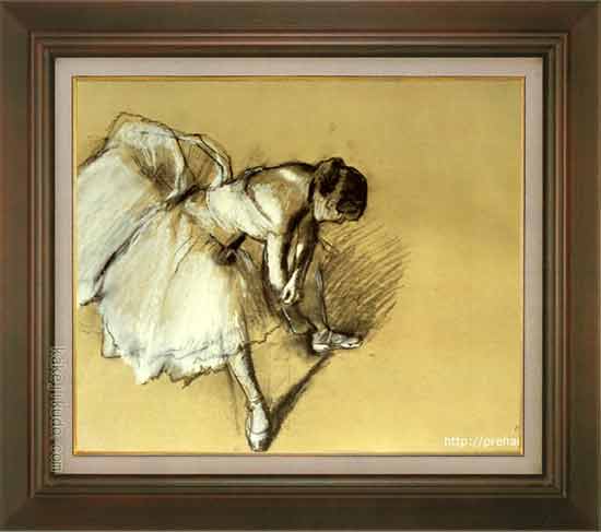 ドガ 絵画 靴下を直す踊り子 F8号 【複製】【美術印刷】【世界の名画 