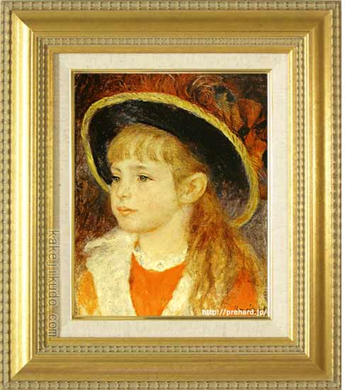 ルノアール 絵画 青い帽子の少女 F3号 【複製】【美術印刷】【世界の