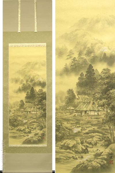 開運掛け軸　四神相応山水図 掛け軸 開運四神相応山水図 （今井玲豊） （掛軸小物なし） 【掛軸】の