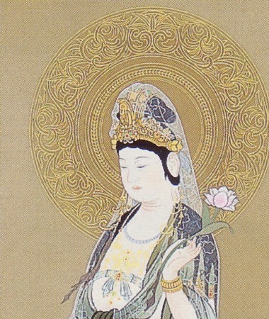 掛け軸 雲上聖観音 (和田清雪) 【掛軸】【一間床・半間床】【観音】の