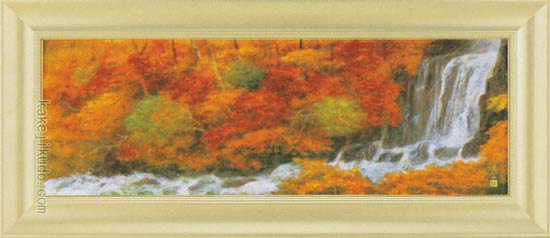 奥田元宋 絵画 渓澗秋耀 【複製】【美術印刷】【巨匠】【横長】の説明
