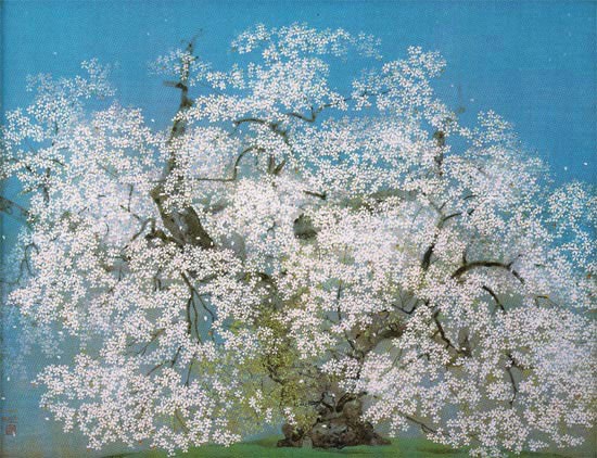 中島千波 絵画 千歳櫻 【複製】【美術印刷】【巨匠】【変型特寸】の