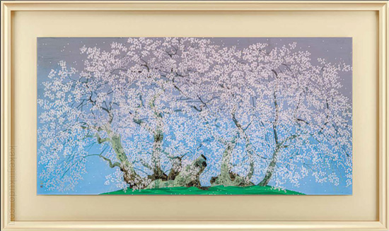 中島千波 絵画 石部の櫻 【複製】【美術印刷】【巨匠】【変型特