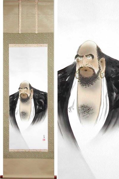 掛け軸 達磨 (鈴木秋清) 【掛軸】【一間床・半間床】【趣味】の説明