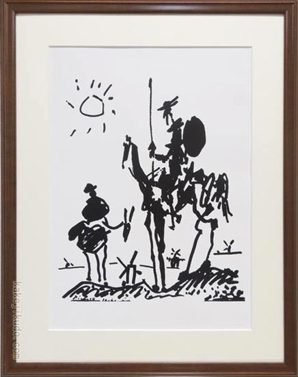 ピカソ「ドン・キホーテ」複製画 額装 Picasso #152-3 ピカソ 絵画 ドン・キホーテ アートポスター 【複製】【アートポスター