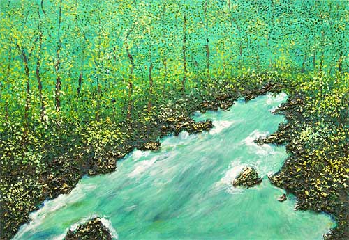 絵画（油絵） 渡辺ムサシ【奥入瀬】（M20号） の説明 - 通販 - Yahoo