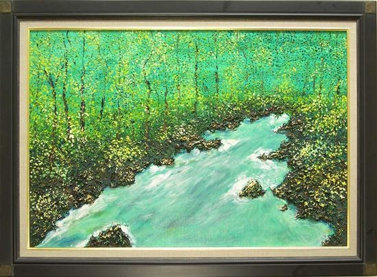 絵画（油絵） 渡辺ムサシ【奥入瀬】（M20号） の説明 - 通販 - Yahoo