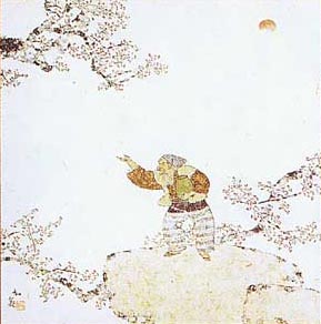 掛け軸 小杉放庵 『花咲翁』 【掛軸】【一間床・半間床】【丈の短い