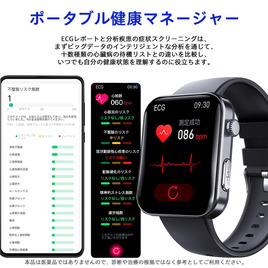 スマートウォッチ 日本製センサー 血糖値 心電図 血圧測定 通話機能 