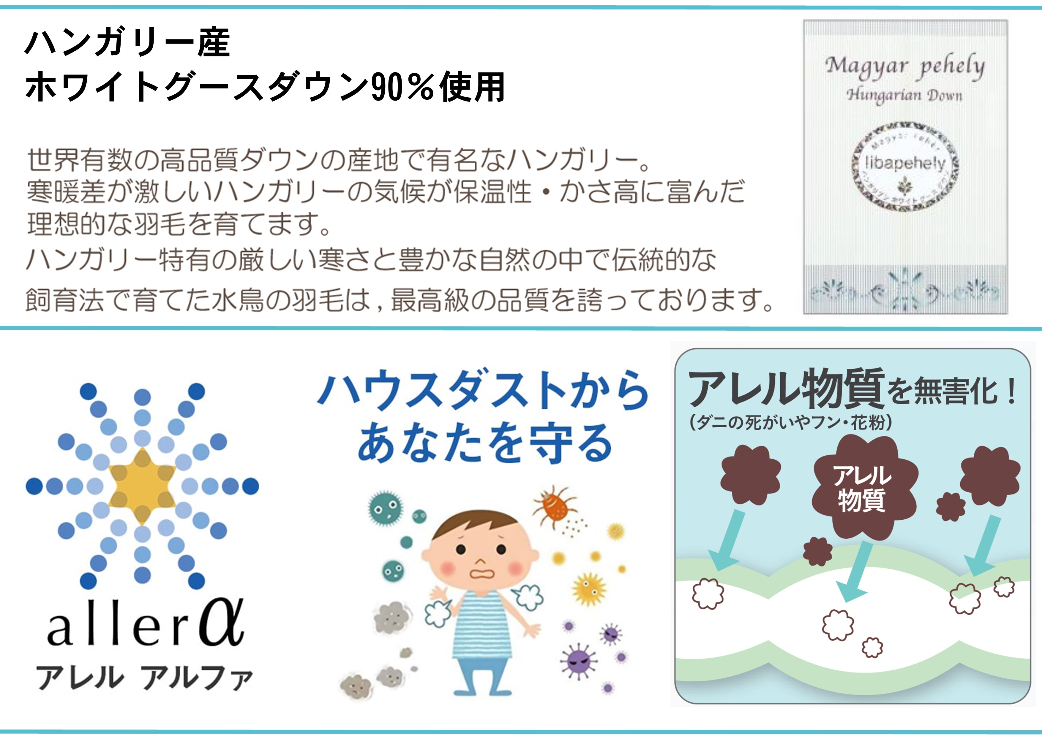 フランスベッド（FRANCEBED） 羽毛ふとん ダブルサイズ ハンガリー産