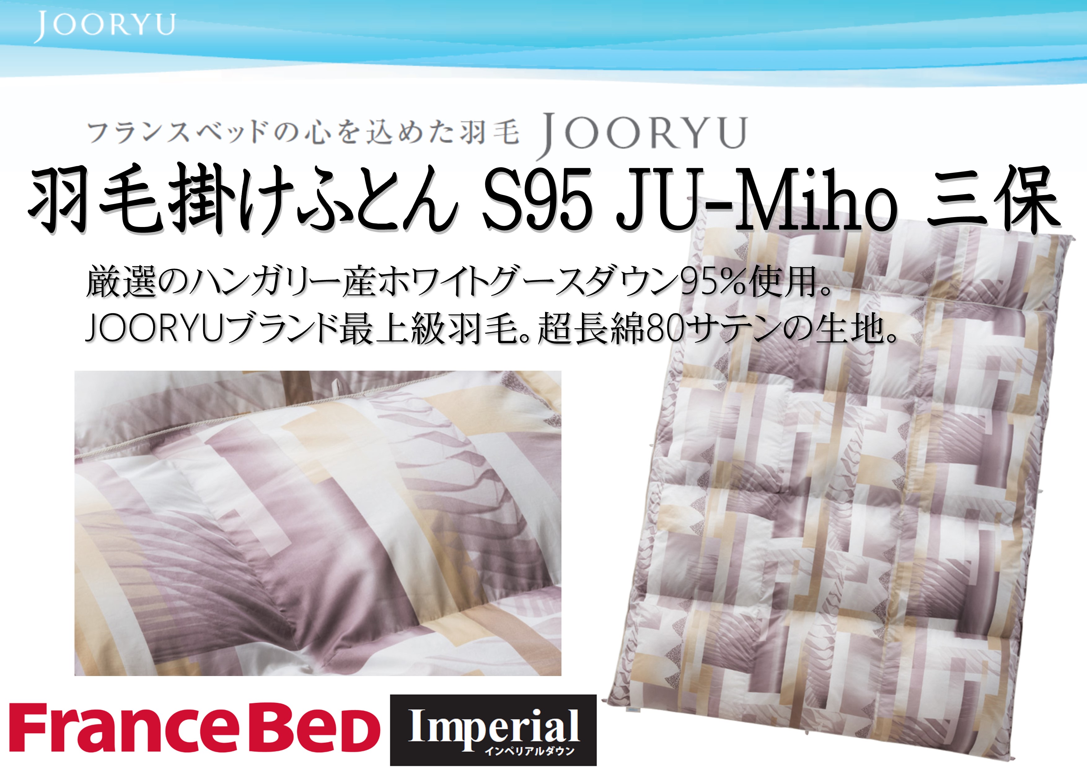 フランスベッド（FRANCEBED） 羽毛掛けふとん クイーンサイズ S95-JU