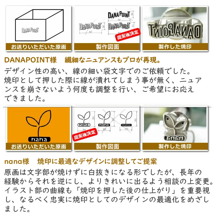 オーダー 焼印 Mサイズ 縦ｘ横＝5平方cmまで 焼き印 焼きごて 半田ごて