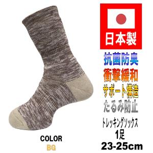 日本製 レディース トレッキングソックス 23-25cm 5カラー 抗菌防臭