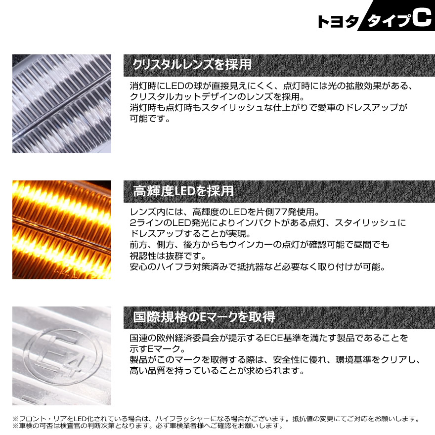 マークX LED ウインカーミラー レンズ ジオ 130系 ポジションランプ 付