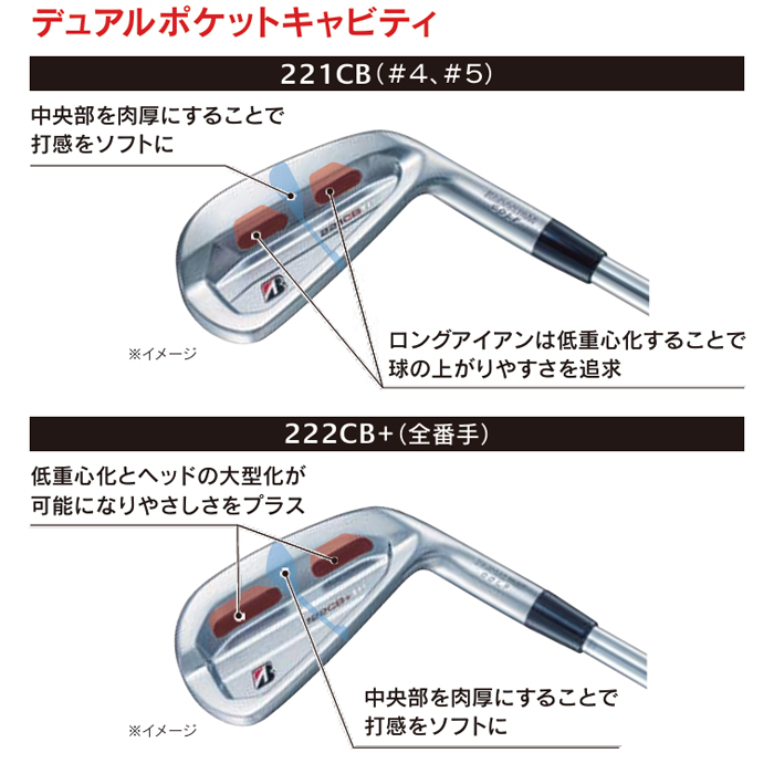 BRIDGESTONE GOLF ブリヂストン 221CB 222CB+ 6本 アイアンセット （5