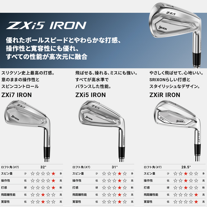 ペコリンリクエスト商品 SRIXON 【オータムセール】 【6本セット】 スリクソン Zxi 5 アイアン