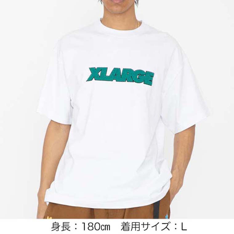 XLARGE エクストララージ Tシャツ CHENILLE STANDARD LOGO S/S TEE サガラ刺繍 101232011023