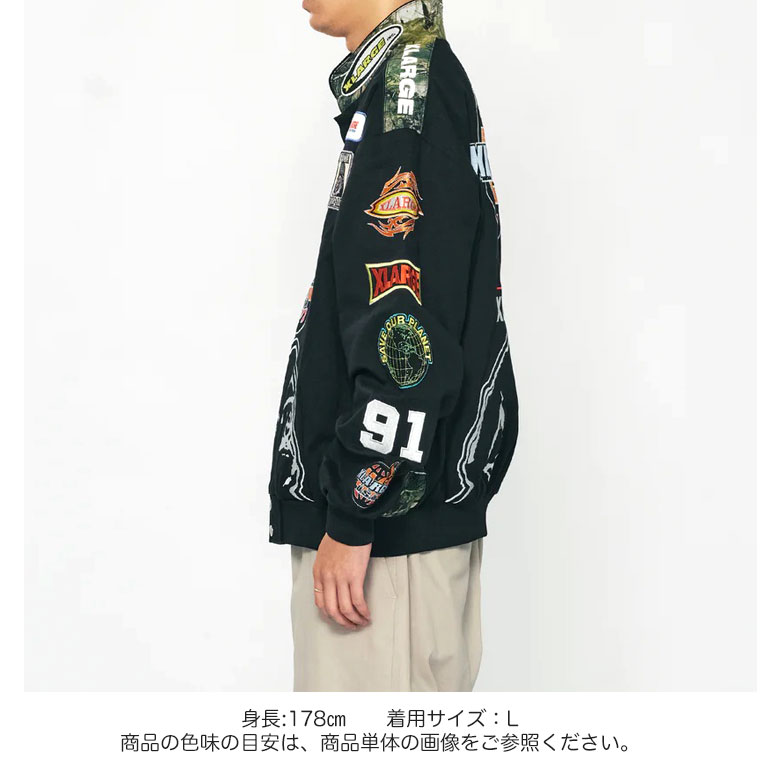 エクストララージ ジャケット CUSTOM RACING JACKET XLARGE レーシングジャケット スタジャン アウター ブルゾン ジャンパー  ワッペン 刺繍