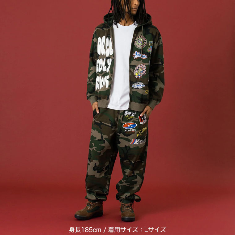 レア‼️XLARGE エクストララージ セットアップ メンズ ペイント Lサイズ XLARGE（エクストラ ラージ） スウェットパーカー MULTI LOGO ZIP UP