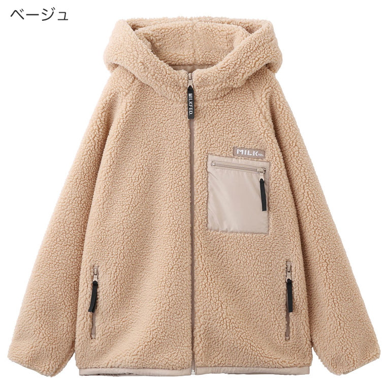 ミルクフェド ボア ジャケット BOA ZIP UP HOODED JACKET MILKFED. アウター アウトドア フード ブルゾン 長袖  103223021007