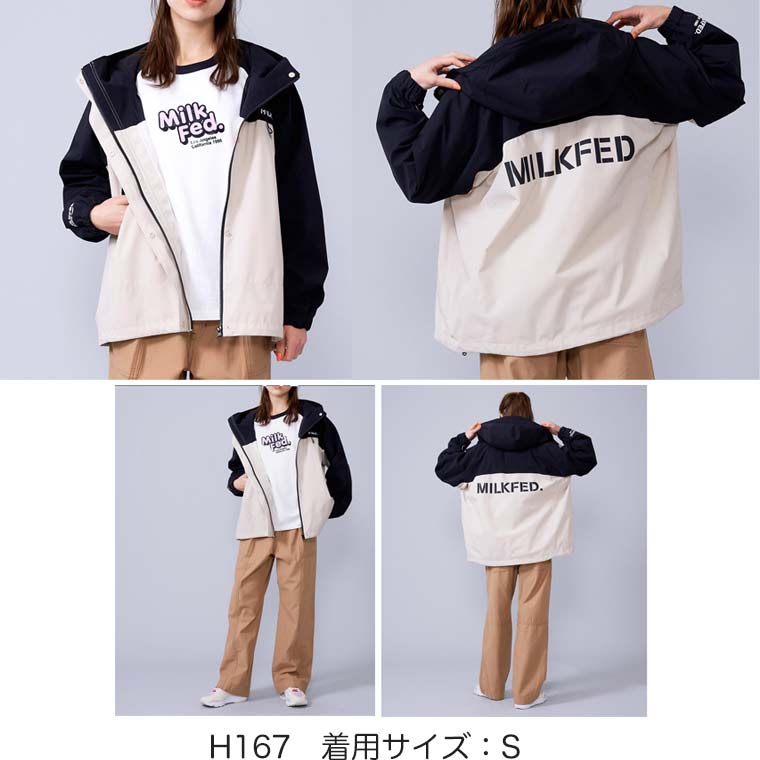 ミルクフェド マウンテンパーカー BACK LOGO BICOLOR MOUNTAIN PARKA