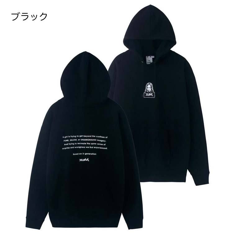 エックスガール スウェット パーカー 【FACE EMBROIDERY SWEAT HOODIE