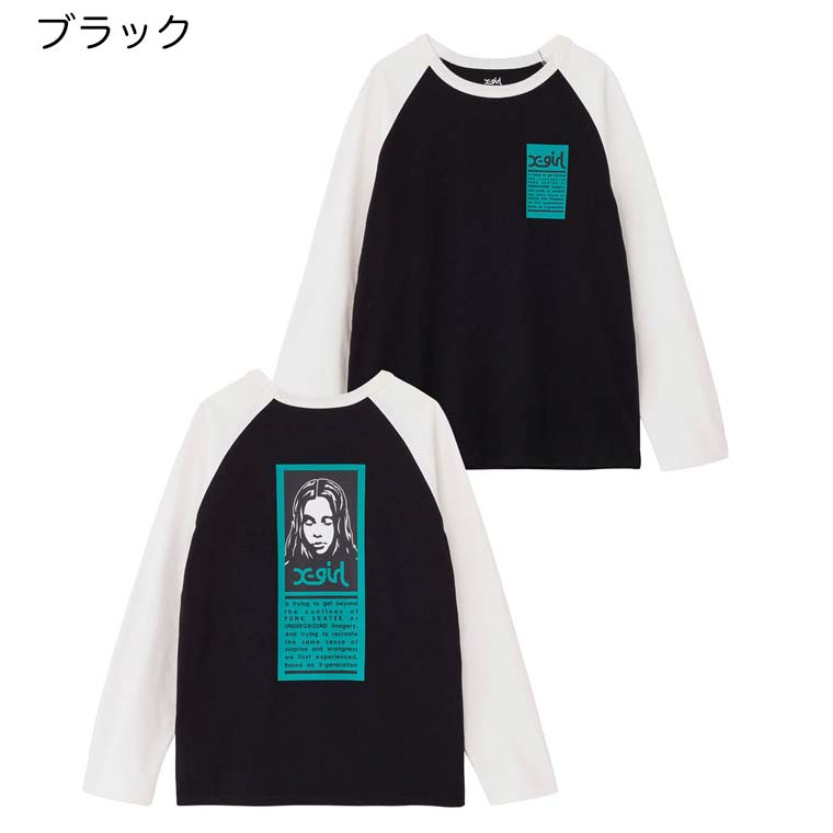 X-girl エックスガール 長袖 Tシャツ WORDS FACE B/B TEE レディース 